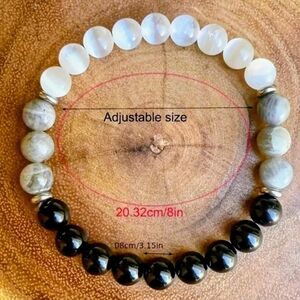 🥳 4/$20. #50 Obsidian, Cats Eye , Flash Stone Beaded Bracelet